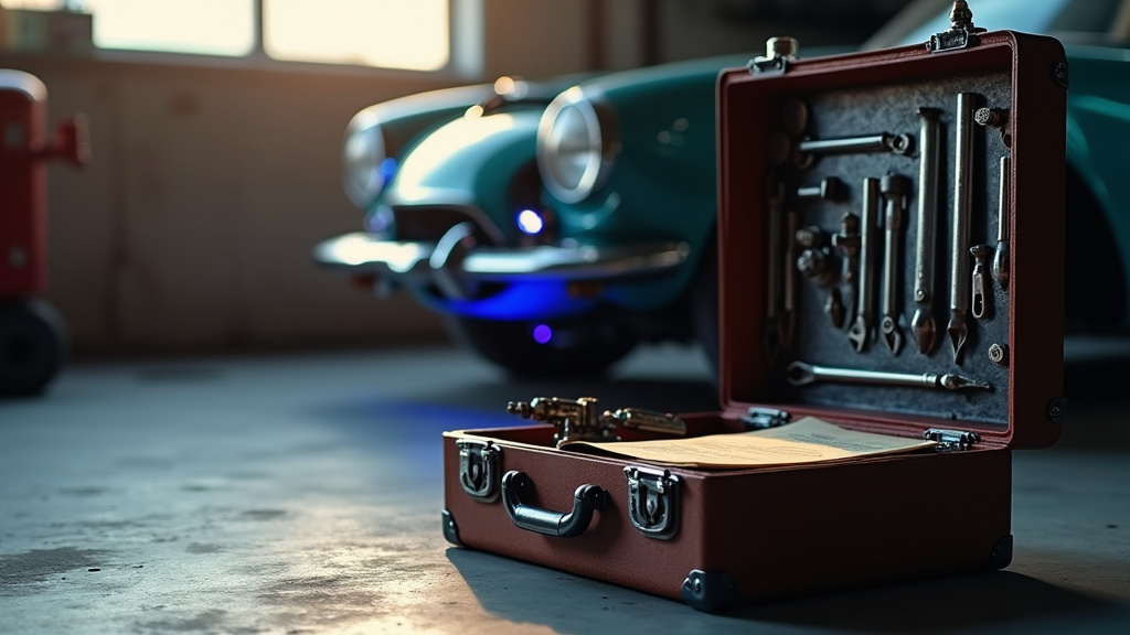 Technicien automobile diagnostiquant un véhicule avec des outils modernes
